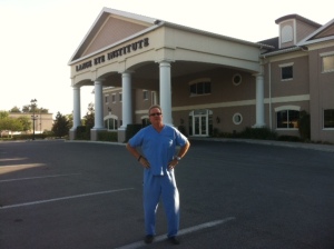 Michael Lange OD, CNS out in front of The lange Eye Institute in The Villages Florida, home to many nutritional studies.